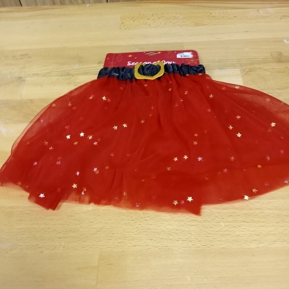 New Dog or Cat Red Santa Claus Christmas TuTu Skirt Costume One Size